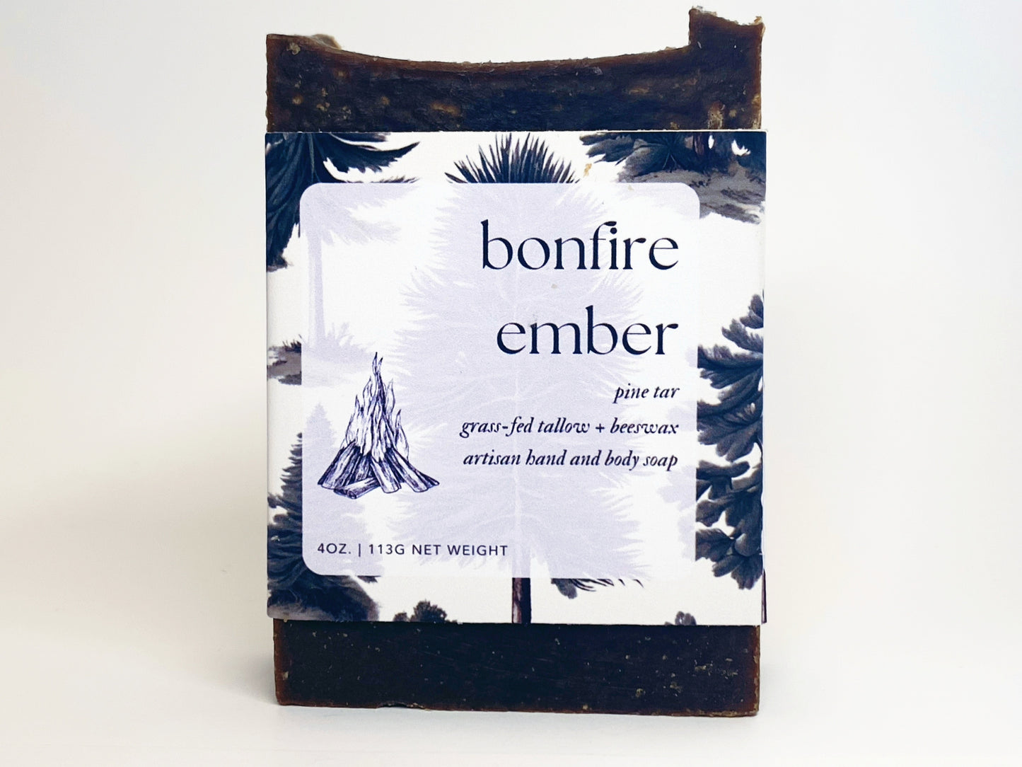 bonfire ember soap against a white backdrop