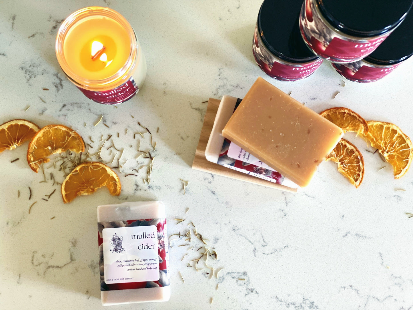 Mulled Cider Soy + Beeswax Blend Candle | SEASONAL Wood Wick Candle