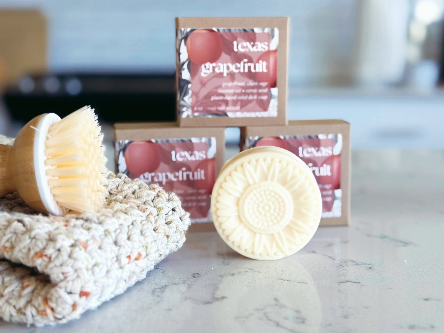 Texas Grapefruit Sunflower Solid Dish Soap | Plant-Based Formula