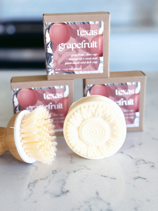 Texas Grapefruit Sunflower Solid Dish Soap | Plant-Based Formula
